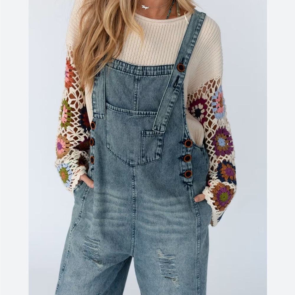 Denim Blue Women's short Overalls
